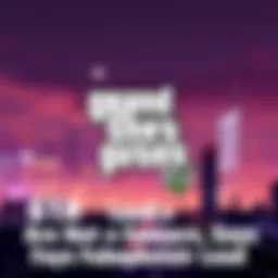 Rockstar Games logo with a background of a city skyline representing GTA 6