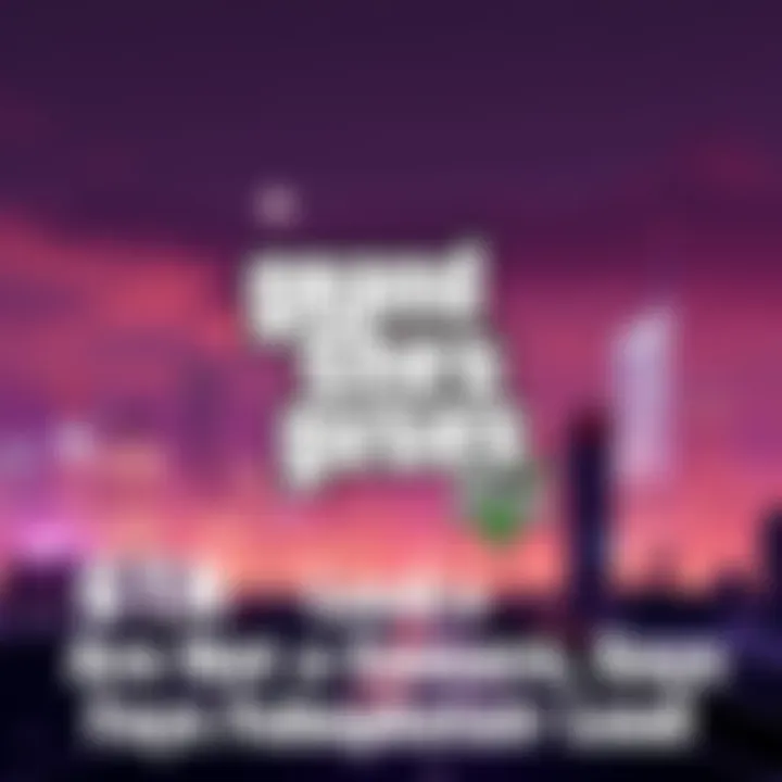Rockstar Games logo with a background of a city skyline representing GTA 6