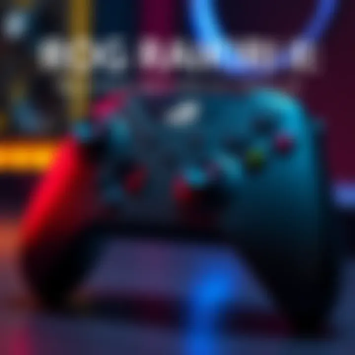 A close-up view of the ROG Raikiri II Xbox wireless controller featuring sleek design and advanced buttons.