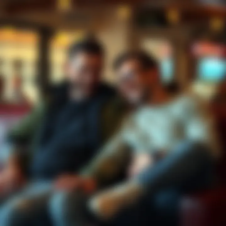 Roger and Reed sitting close, sharing a laugh, hinting at a deeper bond beyond friendship.