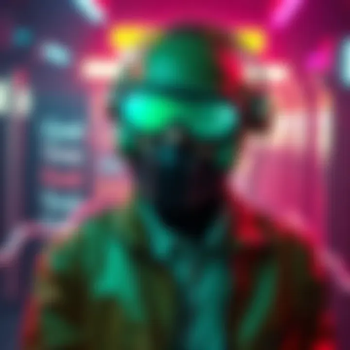 Rogue wears retro cyberware from over 50 years ago, blending vintage tech with modern fashion.