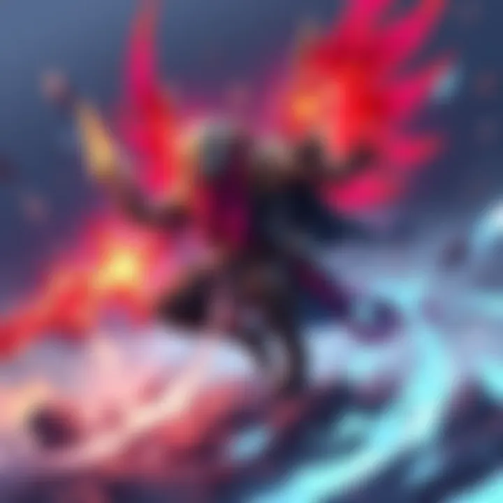 Illustration of the Rogue Herald card showcasing its impressive abilities like upgrading, dealing damage, and summoning creatures.