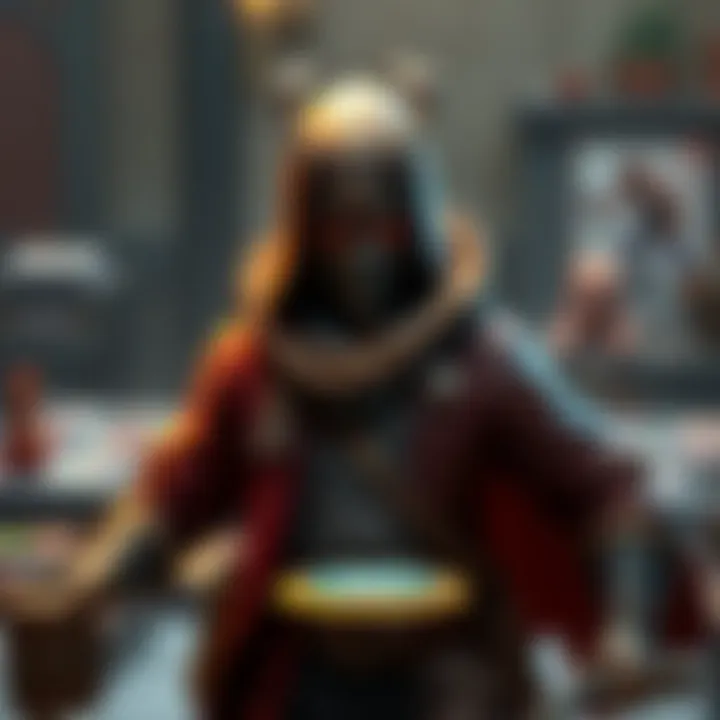 A tabletop game scene showing a Rogue character ready to act with two distinct reactions, emphasizing agility and strategy during a game session