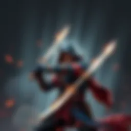 An Arcane Trickster Rogue stands ready for combat, wielding two short swords with a focused expression. He prepares to execute his tactical moves, including Booming Blade and Disengage, in a dynamic f...