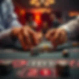 A close-up of hands rolling dice on a gaming table, showing a mix of excitement and anticipation during a game.