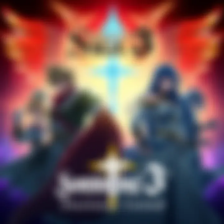 Cover art for Romancing SaGa 3: Destinies United showing characters and game logo