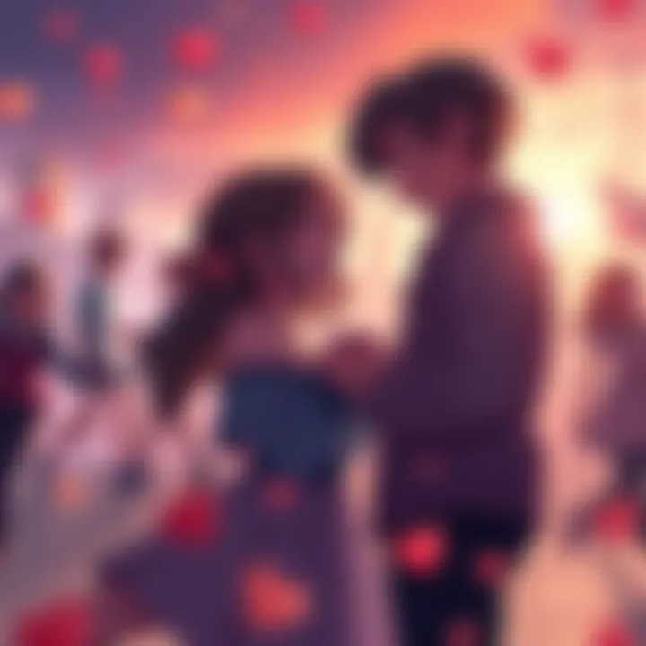 Romantic video game characters A collection of romantic video game characters in a dramatic scene, showcasing their emotions and interactions