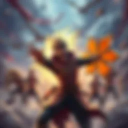 A character called the Rook passionately encouraging game teams to open the Pinwheel in a dynamic setting, symbolizing bravery and action.