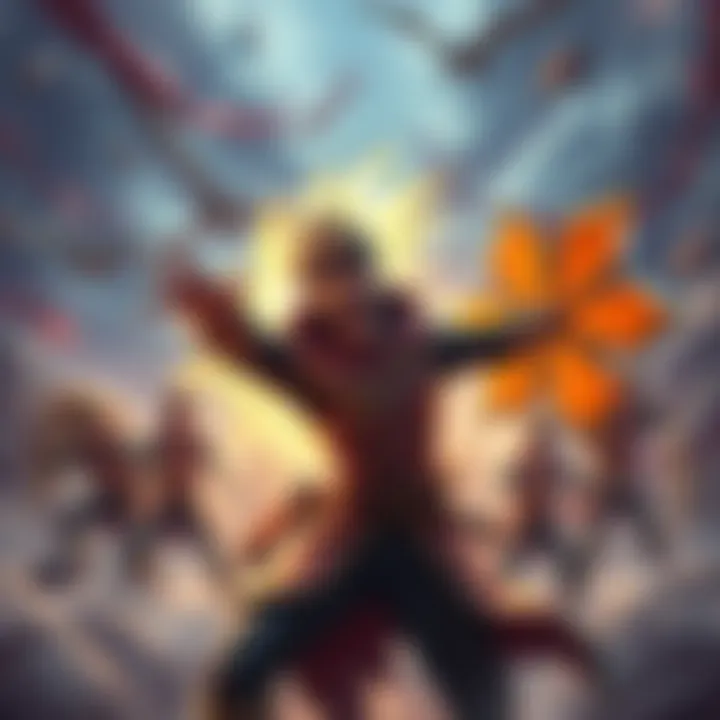 Rook urging teams to act A character called the Rook passionately encouraging game teams to open the Pinwheel in a dynamic setting, symbolizing bravery and action.