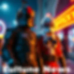 A vibrant video still featuring characters Rookie and Vergil in detailed costumes, highlighting creative designs and editing techniques.