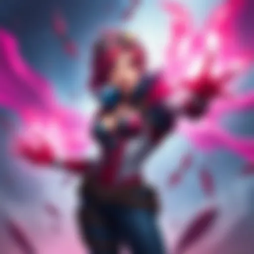 A digital illustration of Rose showcasing her powers and expressions, standing in a dynamic pose.