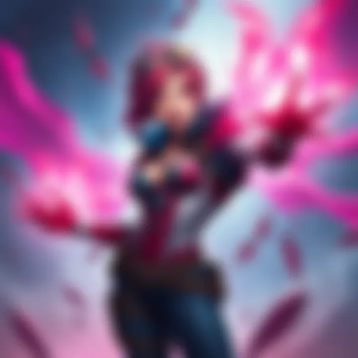 A digital illustration of Rose showcasing her powers and expressions, standing in a dynamic pose.
