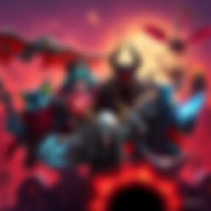 Various characters from rogue-like games in a vibrant setting, showcasing unique designs and features.