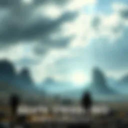 A scene showing a player strategizing routes in Death Stranding Director's Cut, with mountains and obstacles in the background.