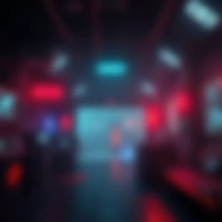 A dark and eerie game environment showing futuristic technology and horror elements, hinting at the sci-fi theme of Routine.