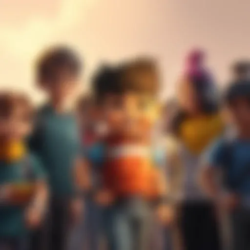 Rover Boy stands surrounded by a supportive team, illustrating community help and resilience during challenges.