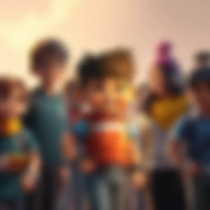 Rover Boy stands surrounded by a supportive team, illustrating community help and resilience during challenges.