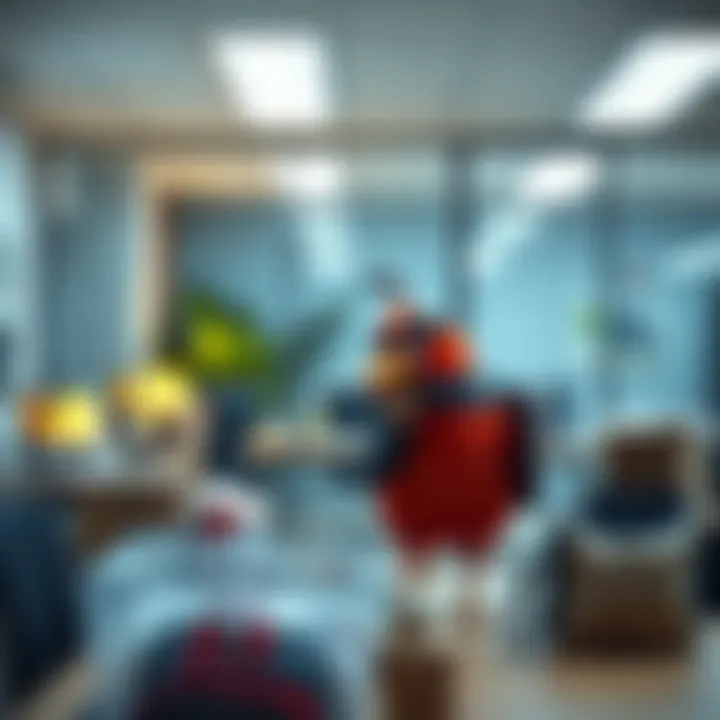 Rovio Entertainment office with an employee packing personal items after job cuts, reflecting a company restructuring