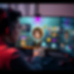 A person creating a unique RPG character on a computer, showcasing various customization options.