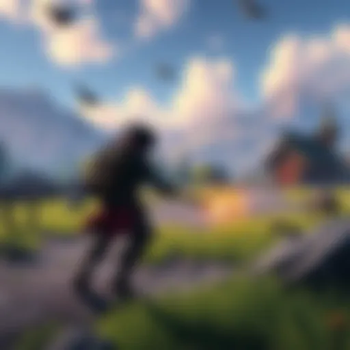 RPG Early Game Grind A player facing challenges in an RPG's early game, showing a character grinding on a low-level enemy with a scenic game environment in the background.