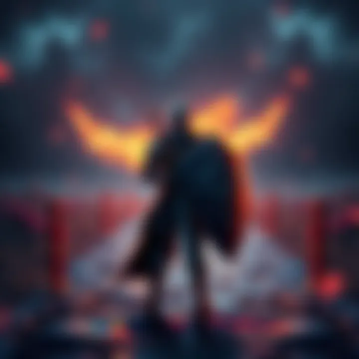 A character standing at a crossroads holding a sword and shield, contemplating tough decisions in an RPG game.