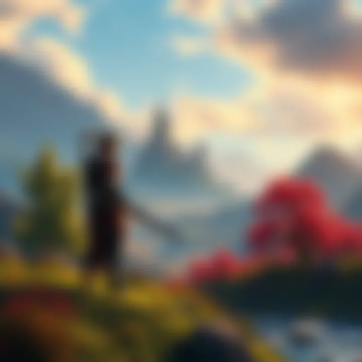 A hero character standing in a fantasy landscape, holding a sword and looking at a castle in the distance, representing the engaging story of a single-player RPG.
