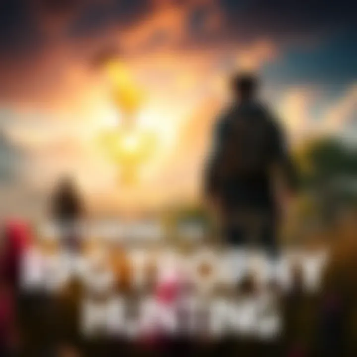 A character in an RPG setting, exploring a vibrant landscape with a trophy icon glowing in the background, symbolizing the return to trophy hunting.