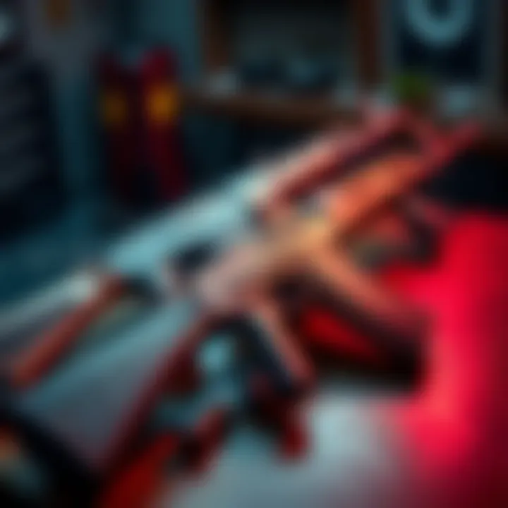 Side-by-side view of the RPK rifle and the Kalash rifle on a table, showcasing their features