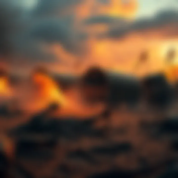 A real-time strategy game scene showing soldiers consuming food and trade wagons near a battlefield with rotting bodies