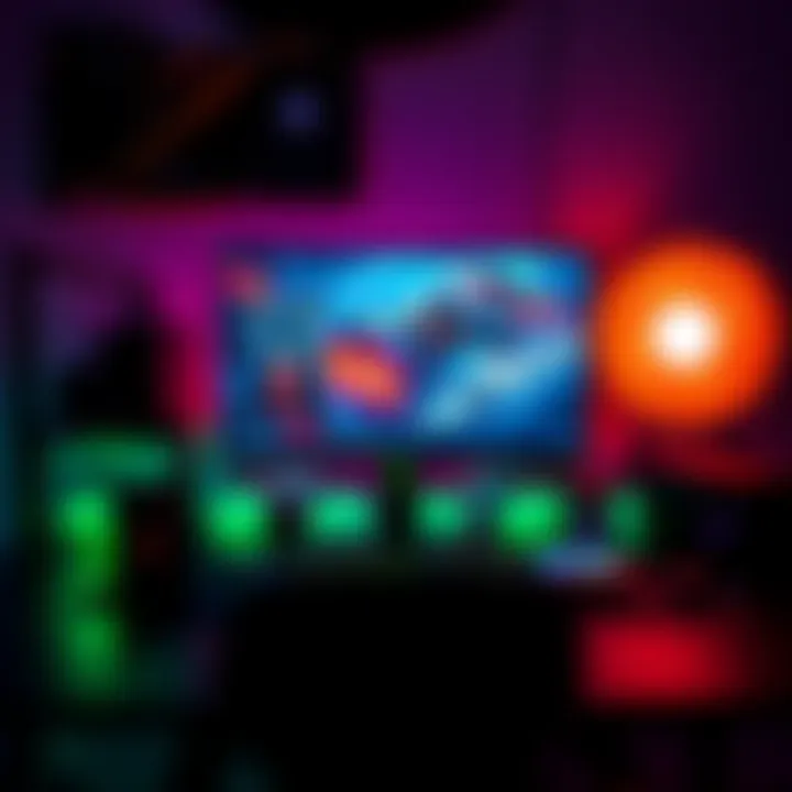 A gaming setup featuring an RTX 5070 graphics card and I5 Ultra 14 core processor, showcasing high-performance components and a 1440p gaming monitor.