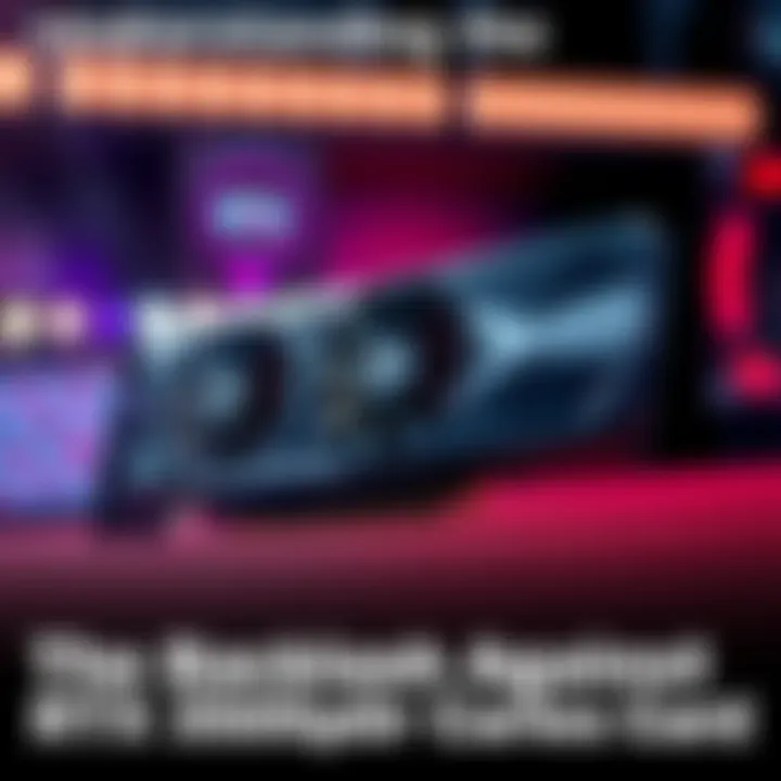 A close-up view of an RTX 3050 graphics card showing its cooling system and design features.