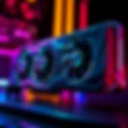 A close-up of an RTX 3090 graphics card showcasing its design and cooling system.