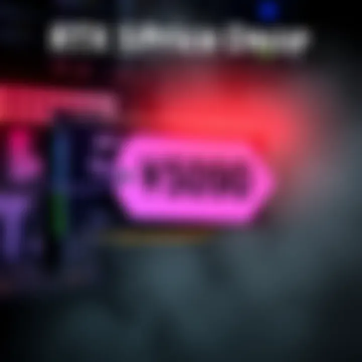 RTX 5090 graphical processing unit with price tag showing a lower price, reflecting the drop in the European market