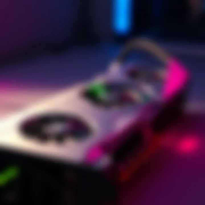 RTX 5090 Graphics Card Close-up of the RTX 5090 graphics card showcasing its sleek design and high-end features