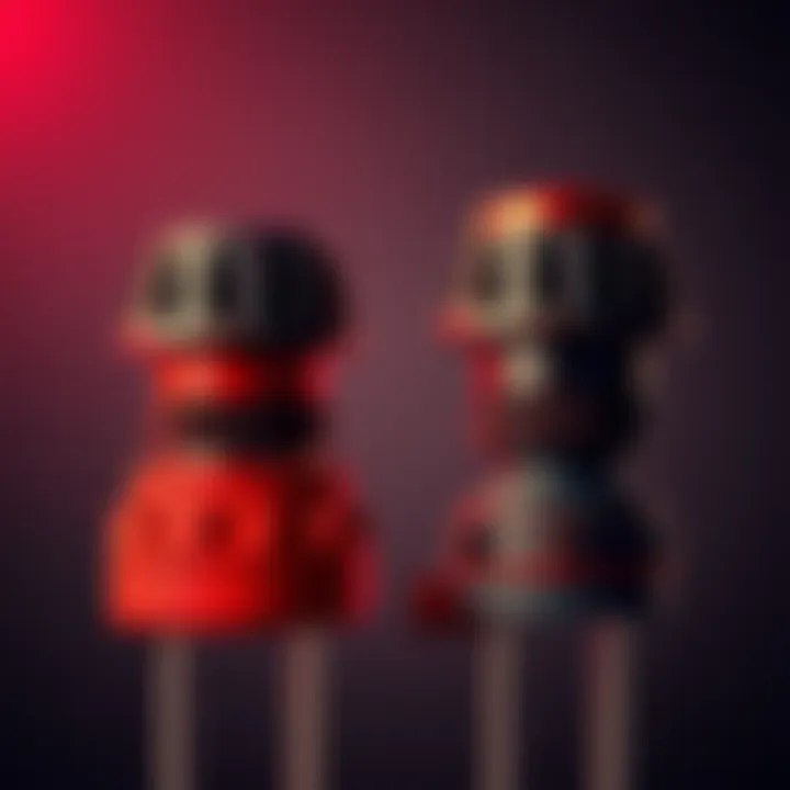 A side-by-side comparison of Rubi and grog nozzles showing their design and features.