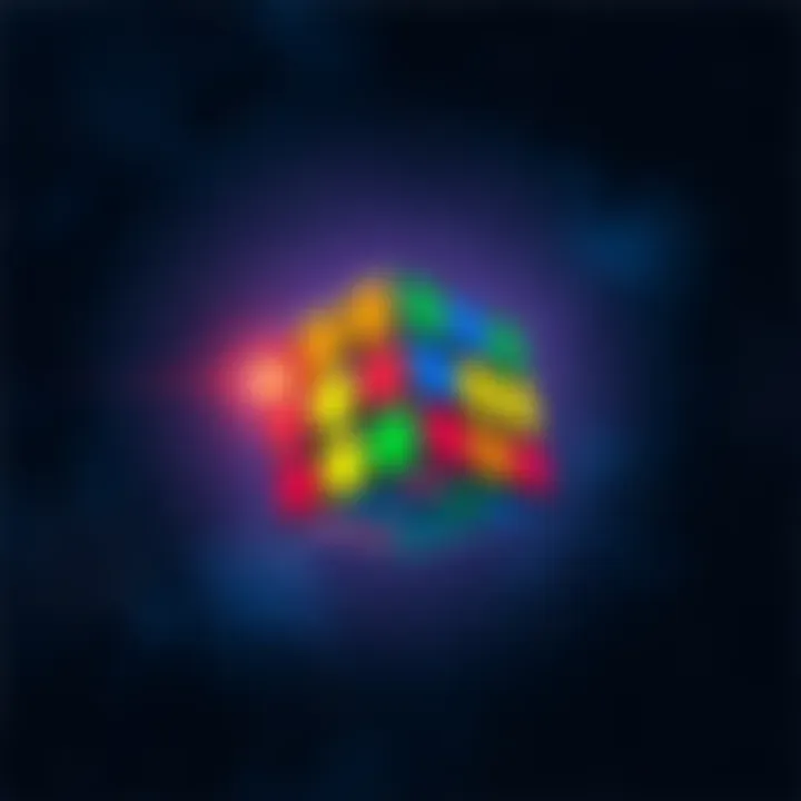 A colorful Rubik's cube floats in a starry space background, symbolizing the game's twist ending. A dreamlike atmosphere surrounds the cube.