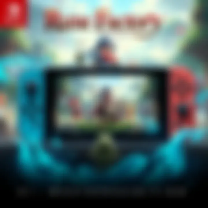 A scene from Rune Factory: Guardians of Azuma showing characters and gameplay on a Nintendo Switch console
