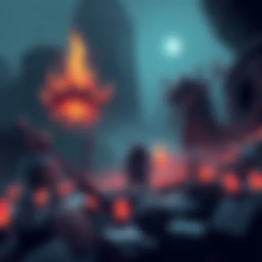 A player collecting runes in a dark fantasy environment while avoiding an enemy character, Mad Tongue, nearby.