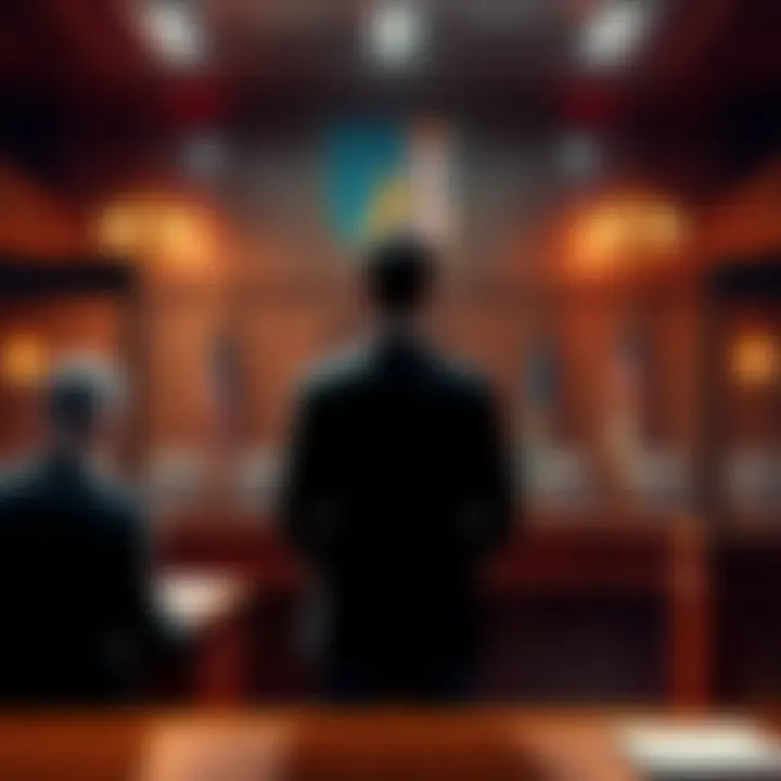 A courtroom scene showing a man in a suit being sentenced for stealing virtual assets in Old School RuneScape.