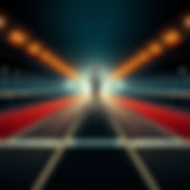 A person running on two different tracks representing two goals, looking focused and determined while managing information overload.