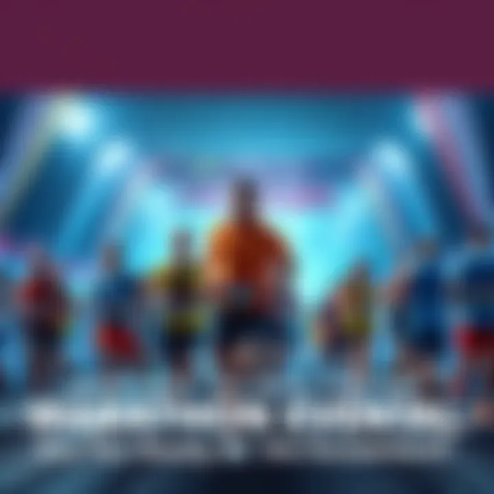 Runners at the Marathon Event A group of excited runners preparing to participate in the Marathon event with bright banners in the background.