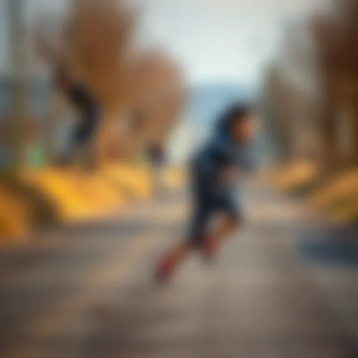 A person demonstrating the technique of running on all fours, mimicking the style of Voruna in an outdoor setting.