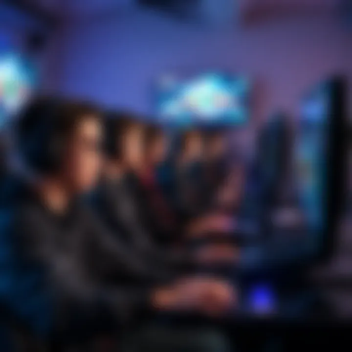 A group of Russian gamers playing online games on their computers, highlighting cultural differences in gaming
