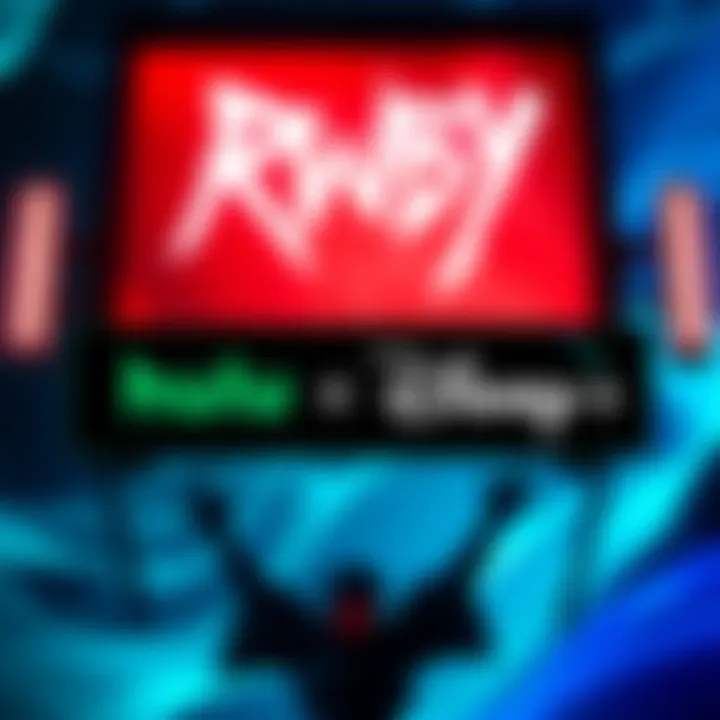 Streaming platforms Hulu and Disney+ displaying RWBY series logo