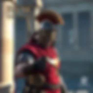 Concept art showing a Roman soldier in battle gear, set in an ancient Roman backdrop, highlighting the game's ambitious visuals and action elements.