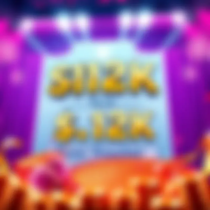 A vibrant display of a 1,10 draw voucher alongside a large S12K prize banner