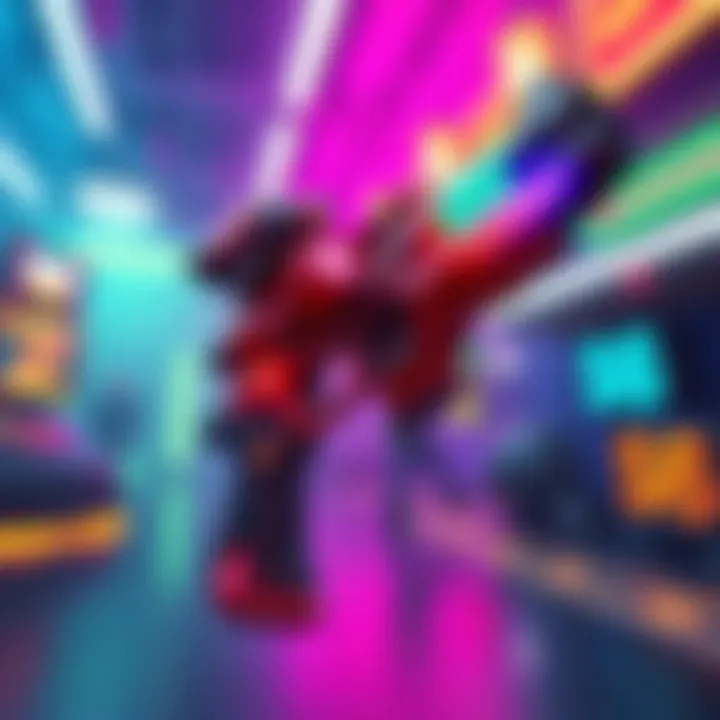 A striking S16 DVA Mythic weapon skin showcasing vibrant colors and design elements in a game setting.