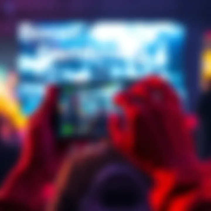 Person adjusting settings on an S25+ smartphone for better gaming performance
