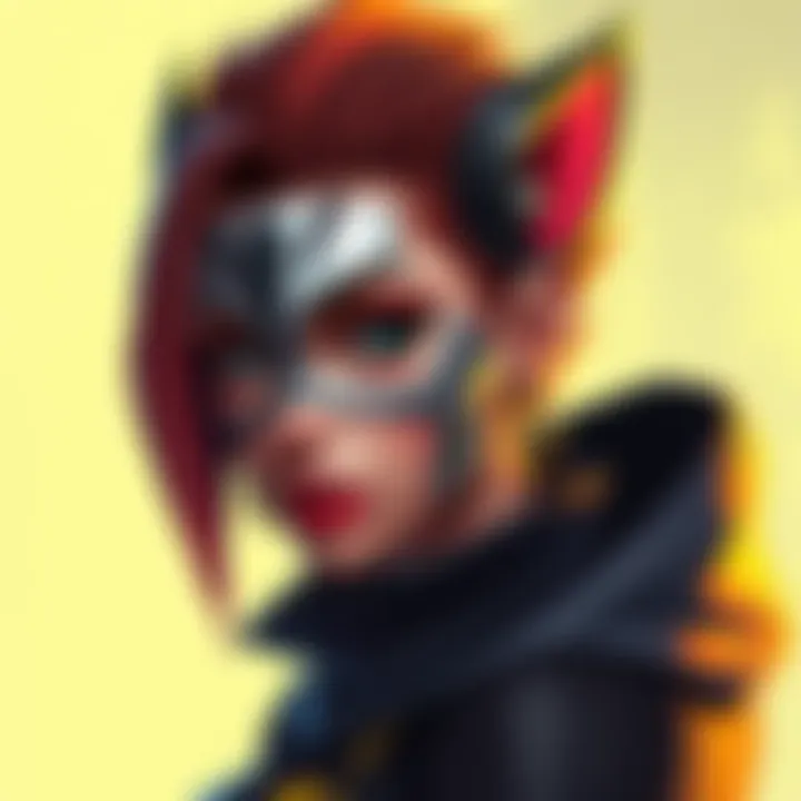 A detailed drawing of Sable showcasing her unique design and shading techniques.