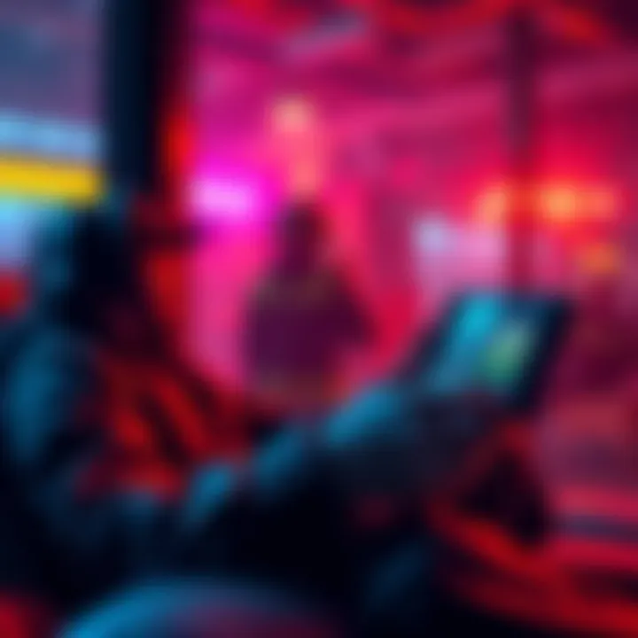 A gamer using touch controls to play Sable on a mobile device during night shift hours.